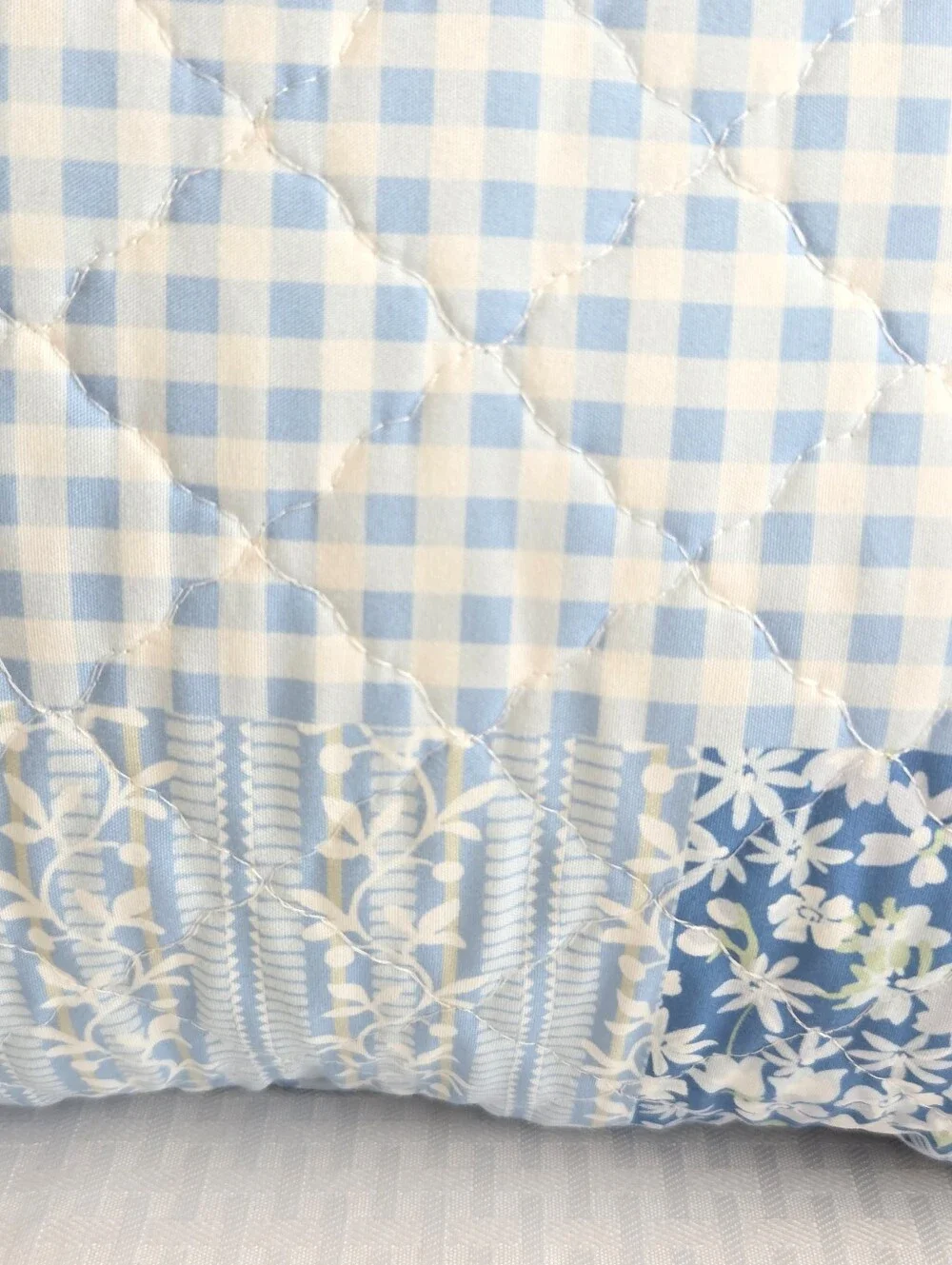 Gunne Sax by Jessica McClintock Quilted Decorative Throw Pillow Blue Floral